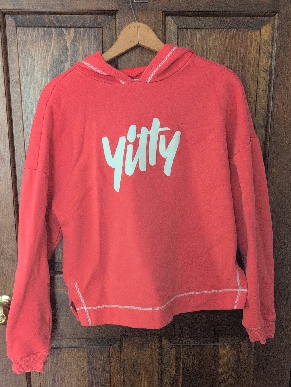 Fabletics YITTY Coral Pink Logo Hoodie for Kids